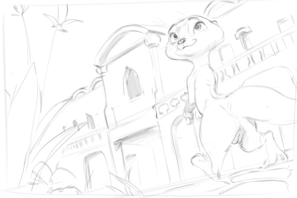 otter character walking around naked through the naturalist club from zootopia