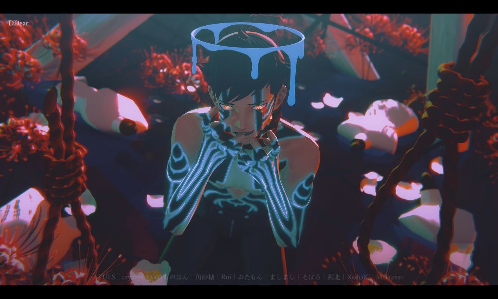 The 3d render of Shin Megami Tensei III's protagonist "Demi-Fiend" in the concept from the song called "I beg you" by Aimer