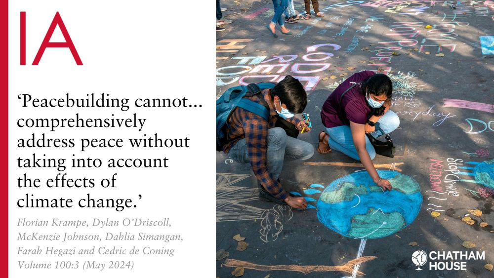 Peacebuilding cannot comprehensively address peace without taking into account the effects of climate change. 