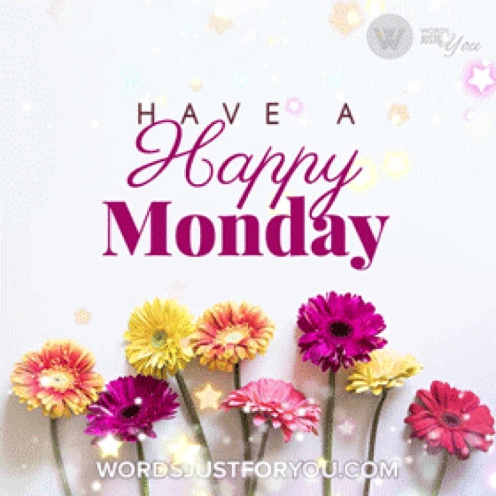 a greeting card that says have a happy monday with flowers