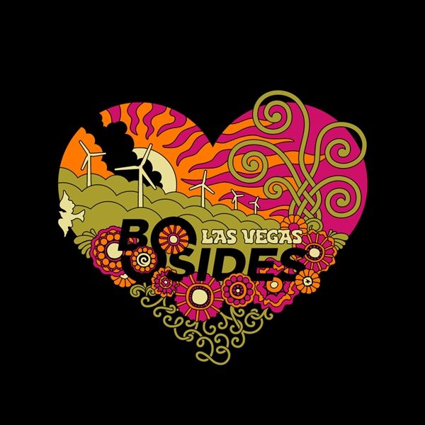 BSidesLV logo and art in a heart shape