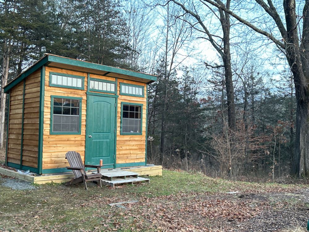 A shed in the woods
