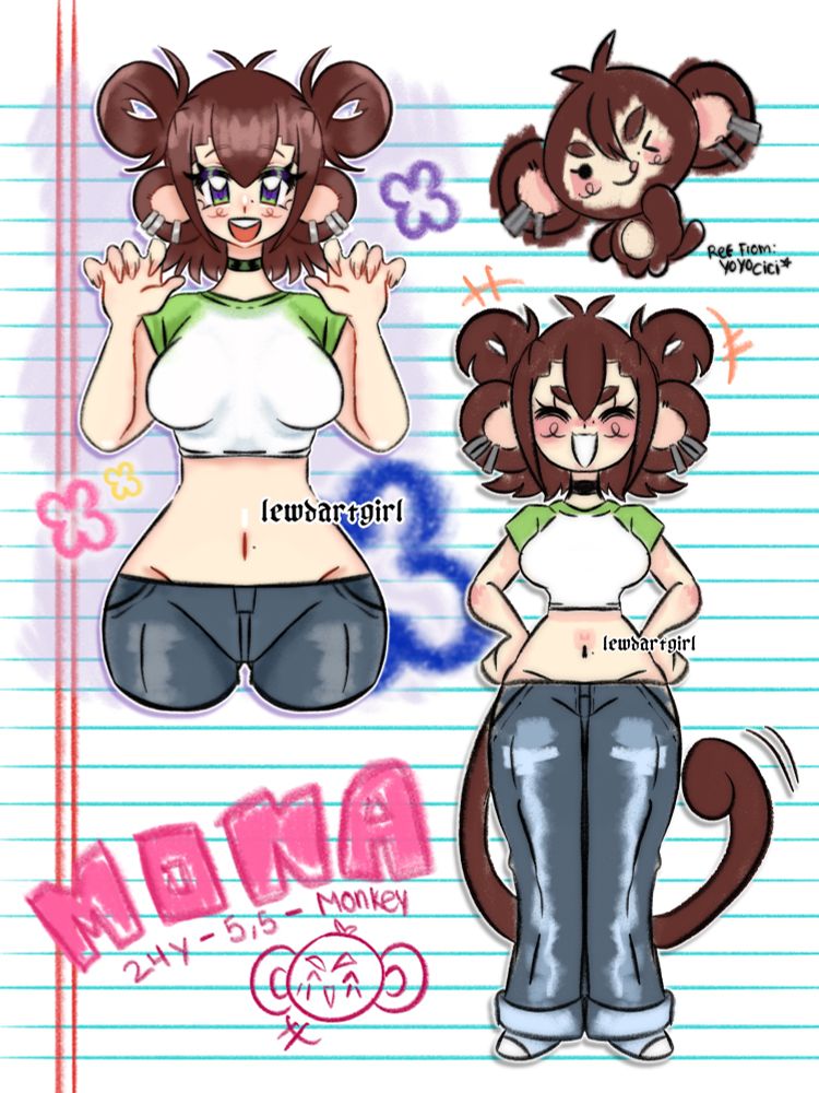 Mona is quirky monkey who work at the smoothie bar with Disney sitcom vibe. 