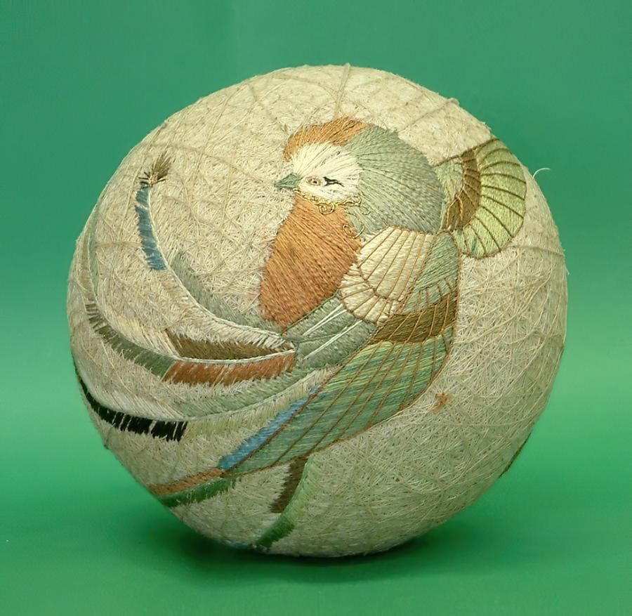 A Temari ball once owned by Zen priest Ryōkan, who carried it in his pocket at all times, ready to play with children whenever the moment arose. Japan, Edo period, 1758-1831. Temari originated in China and was later introduced to Japan, where it became a popular folk art. Historically, these ornamental balls were made from leftover threads and fabric scraps and served as toys. However, over time, temari evolved into an intricate form of decorative art, often associated with good luck and given as gifts on special occasions.