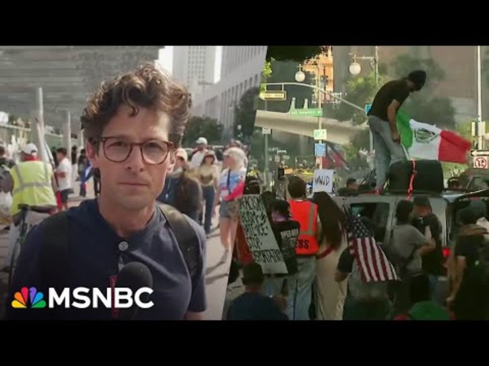 NBC's Jacob Soboroff reports from the Los Angeles protests as law enforcement fires flash bangs