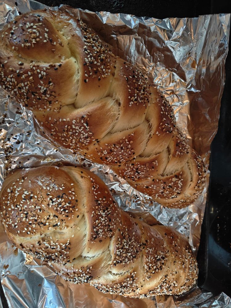 A pair of challahs loaves 
