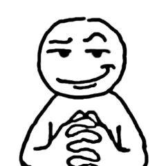 meme drawing of a little guy with folded hands looking smug