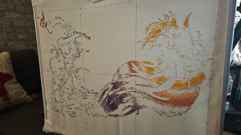 FFX Logo Cross Stitch WIP