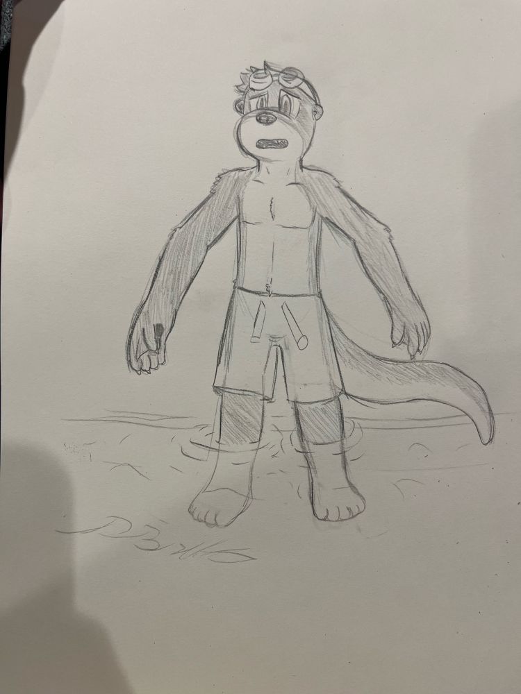 My fursona experiencing the feels of the summer surf for the first time in a couple of years
