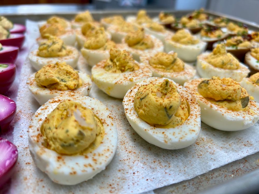A more traditional take w/ mustard, parsley, cornichon, smoked paprika, and maldon finishing salt.