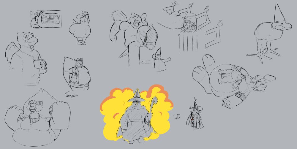 A set of doodles from a Drawpile