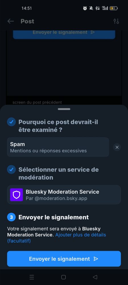 screen de quand tu signales un post, ici pour spam 
