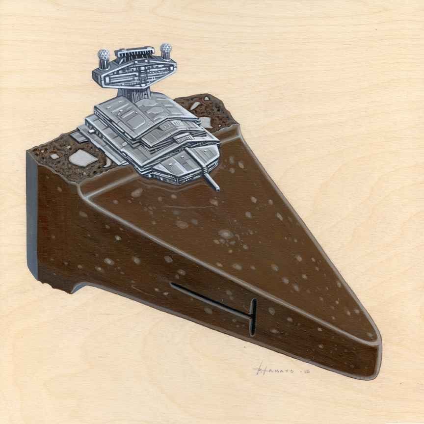 Toblerone Star Wars ship Exhibition: Collection of Curiosities Artist: Roland Tamayo 