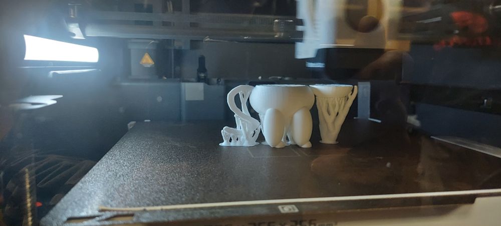 80% of a 3d print of a cat