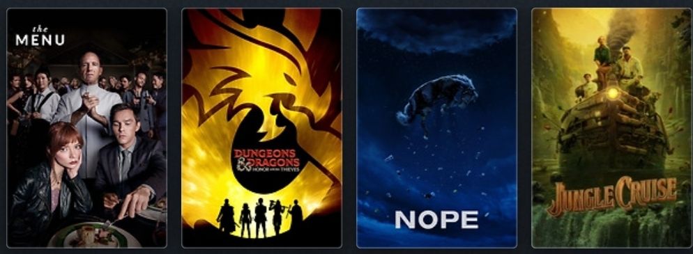 Films: The Menu, Dungeons & Dragons, Nope, Jungle Cruise 