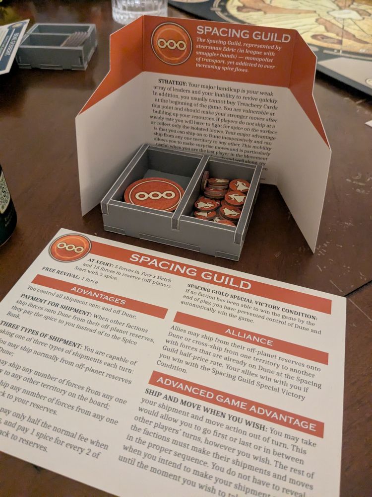 Dune boardgame spacing guild