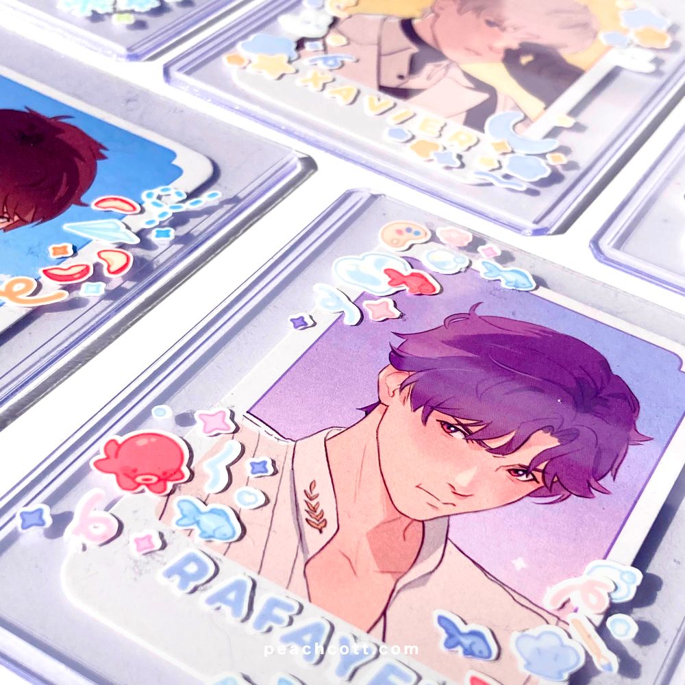 a decorated photocard of rafayel from love and deepspace