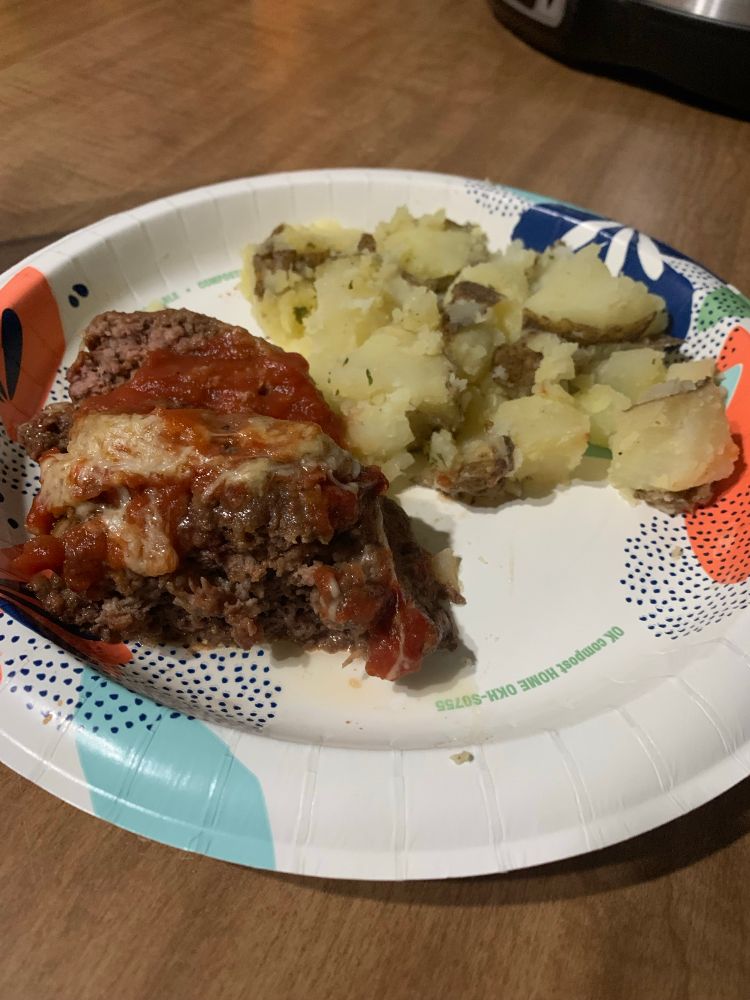 meatloaf and potatoes