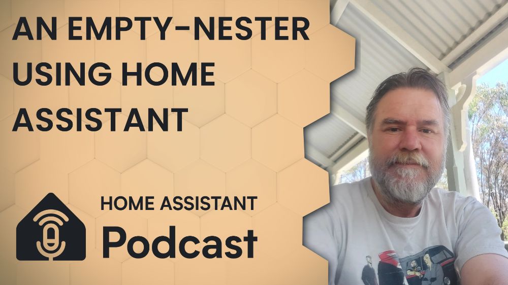 YouTube Thumbnail with a Picture of the Home Assistant Podcast Gust Scott