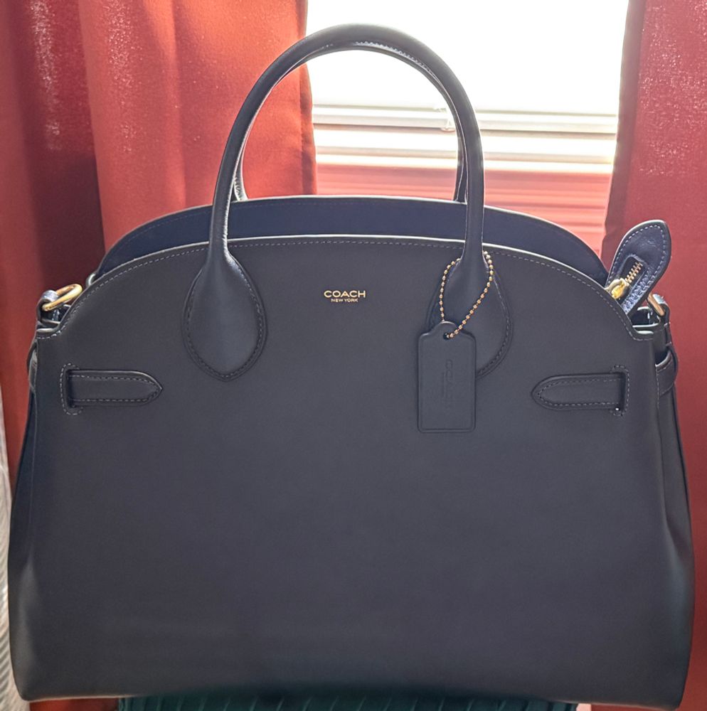 A birthday gift from my momma: the Coach Soft Empire Carryall 40 in Dark Navy