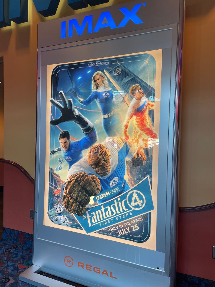 Fantastic Four poster in front of IMAX logo