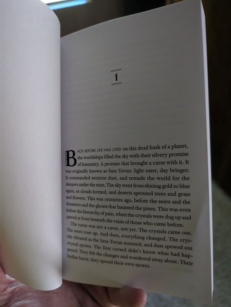 The first page of Paul Jessup's The Silence That Binds. The first sentence reads: 