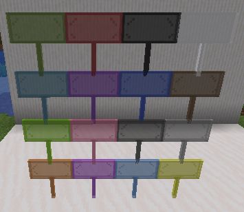 A screenshot of a 4x4 grid of Stained Glass Signs