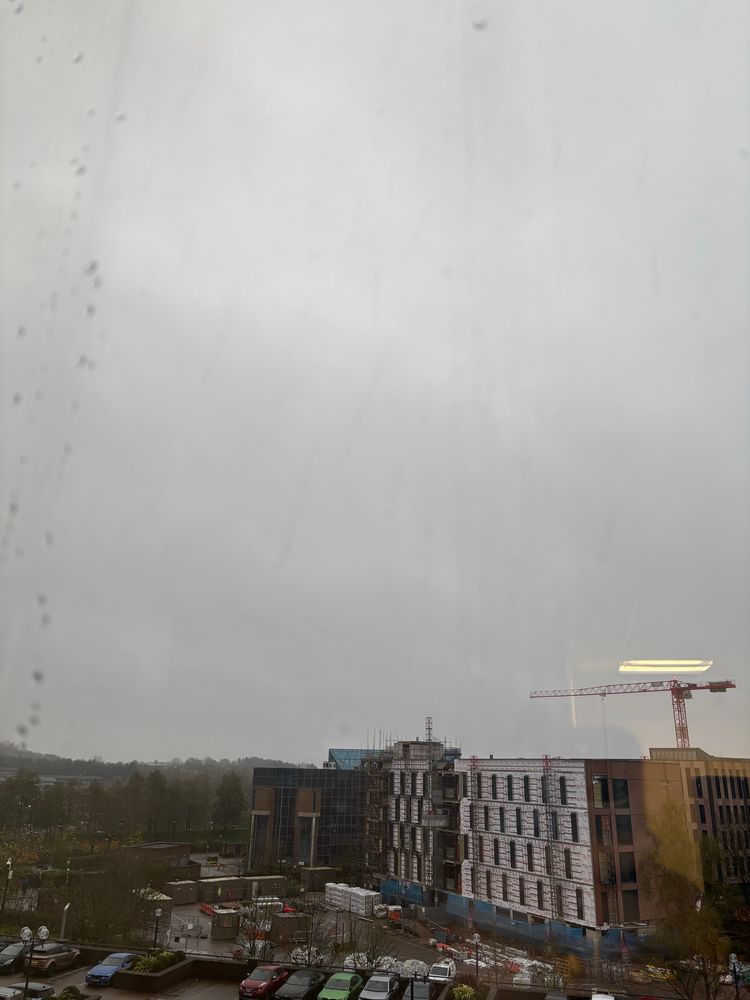 A grey and wet Telford skyline 