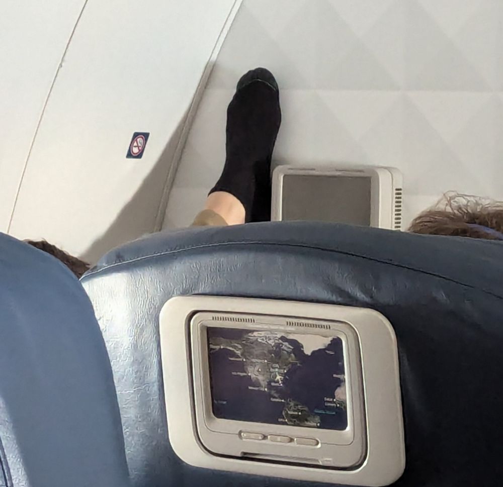 Some sick antisocial sonofabitch with their dogs out and propped up in the middle of the friendly skies between Orlando and Cincinnati. 