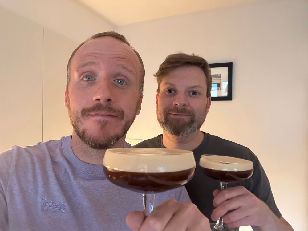 Selfie with espresso martinis in hand