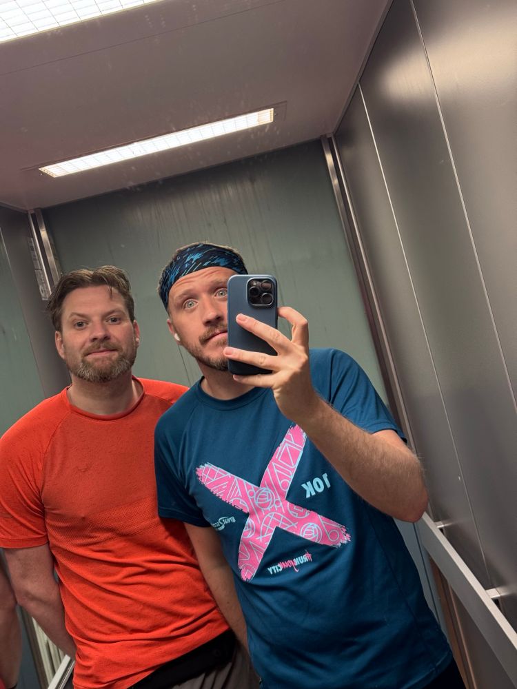 Lift selfie before the 17km run