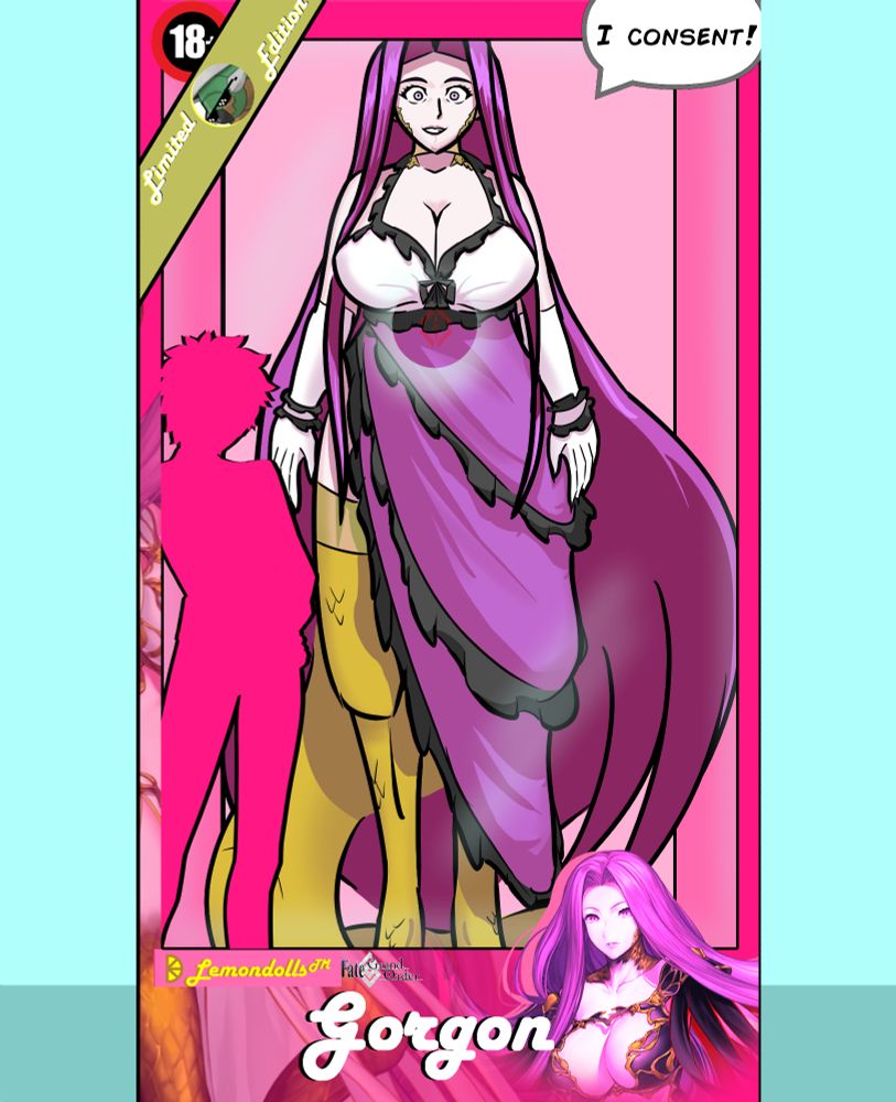 Medusa Gorgon (Avenger) from Fate/Grand Order, hypnotized into being a doll and put inside a box.