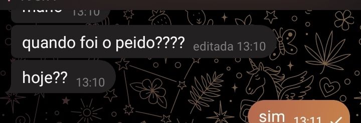 diálogo via aplicativo:
 
pessoa 1: quando foi o peido????
hoje?

pessoa 2: sim