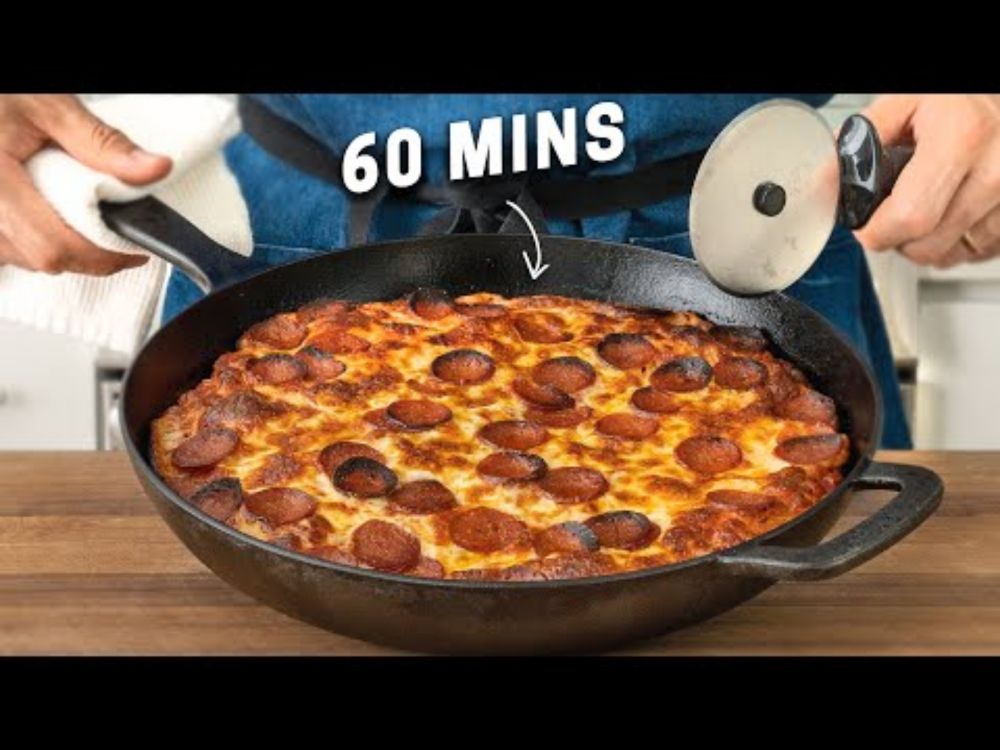 PAN PIZZA IN 1 HOUR (No Mixer)