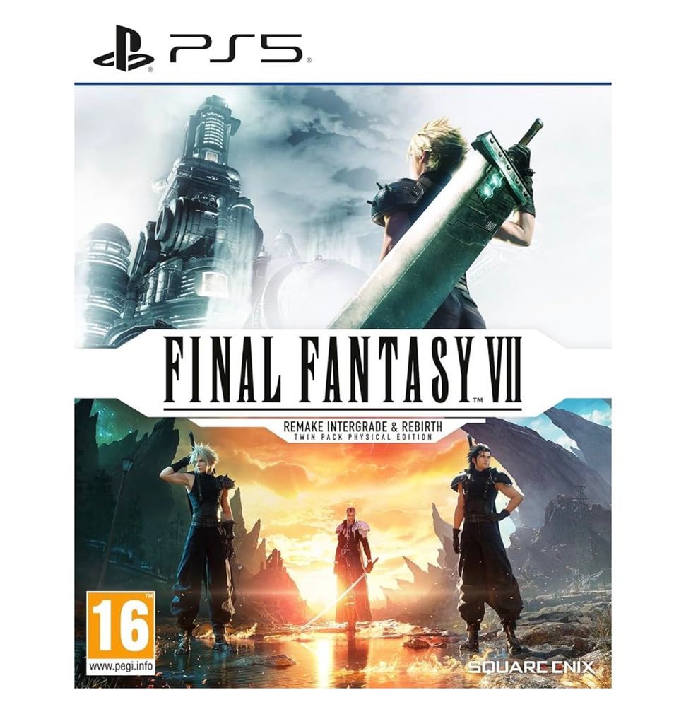 Jaquette du pack réunissant les illustrations principales des deux jeux avec Cloud (en haut) puis Cloud, Zack et Séphiroth (en bas).