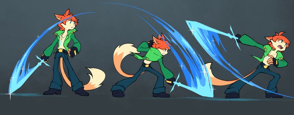 Calico Wilder doing a 3-hit sword combo