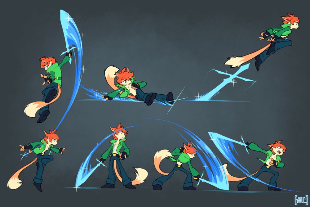 A moveset sheet for Calico using his abilities.