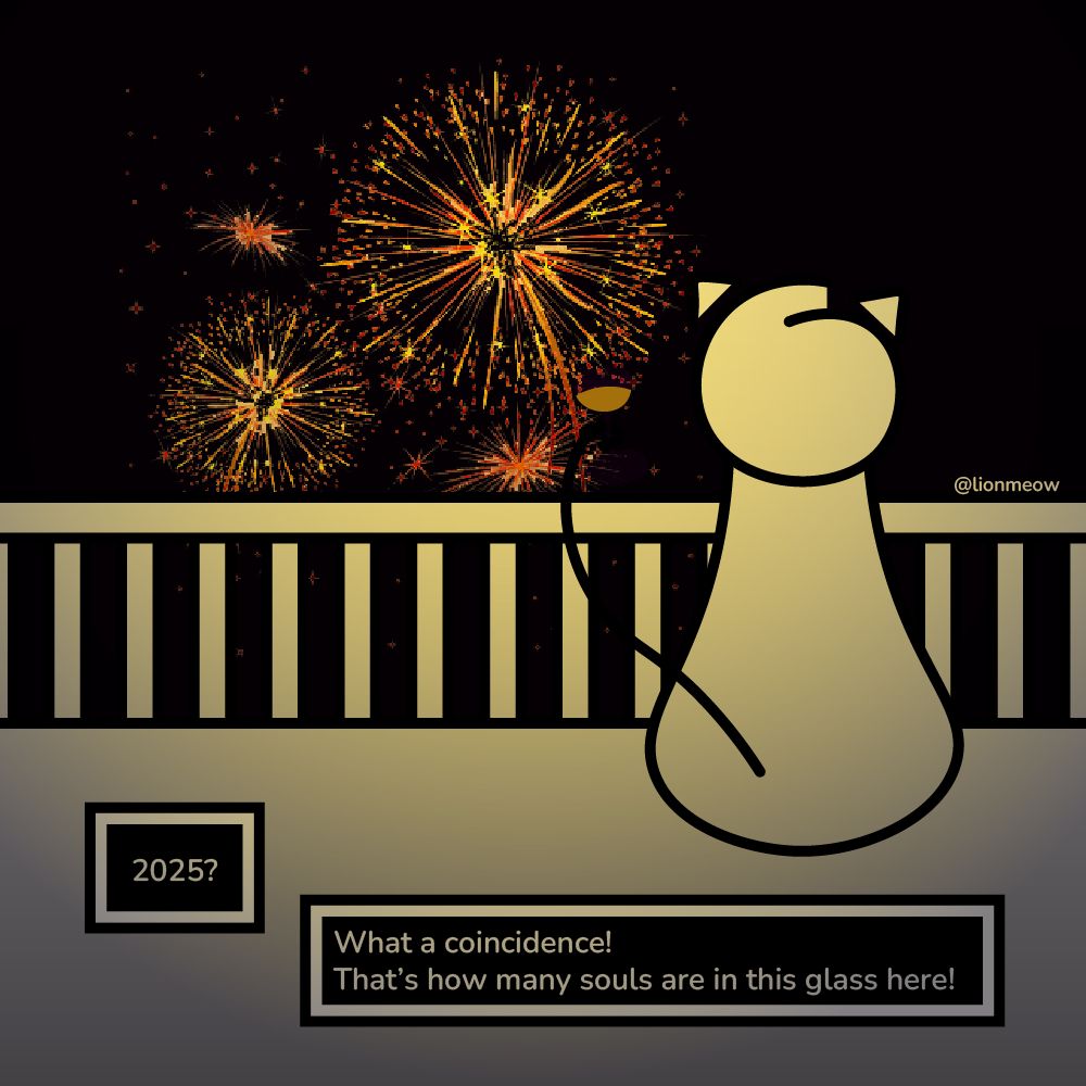 2025?
What a coincidence!
That's how many souls are in this glass here!