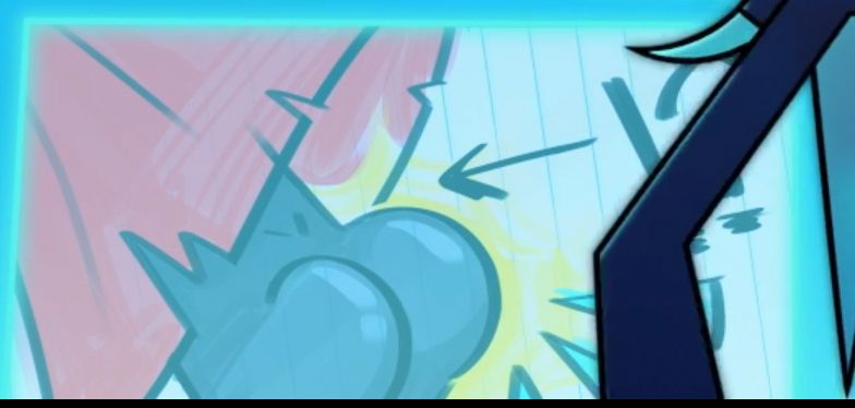 screenshot from season 2 episode 4 of Vox’s doodle of Alastor’s ass with no tail - fake