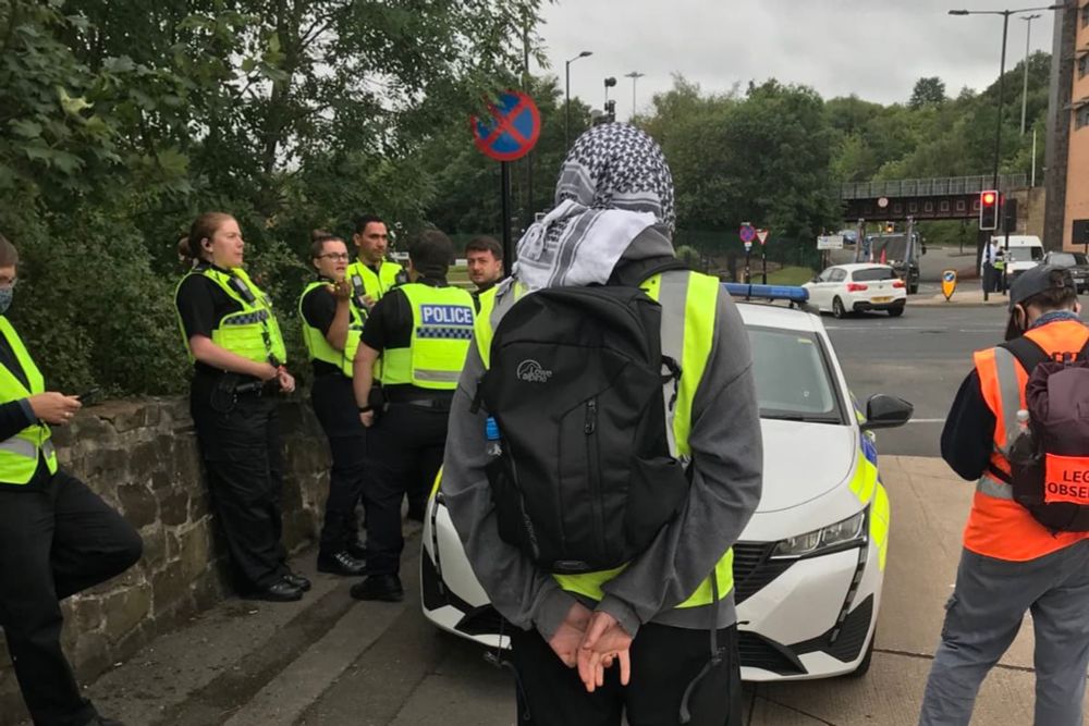 This was this scene outside a Sheffield engineering factory this morning, as protestors turned out over the firm’s alleged links with fighter plane projects - which are denied.