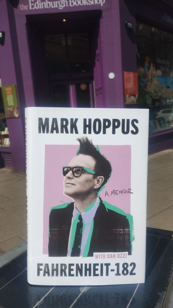 Mark Hoppus autobiography outside the Edinburgh Bookshop 