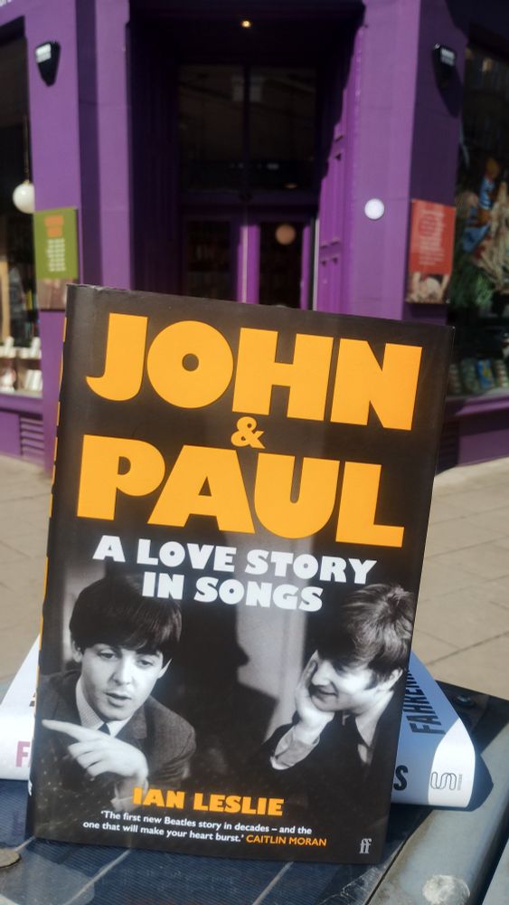 John and Paul by Ian Leslie, outside the Edinburgh Bookshop 