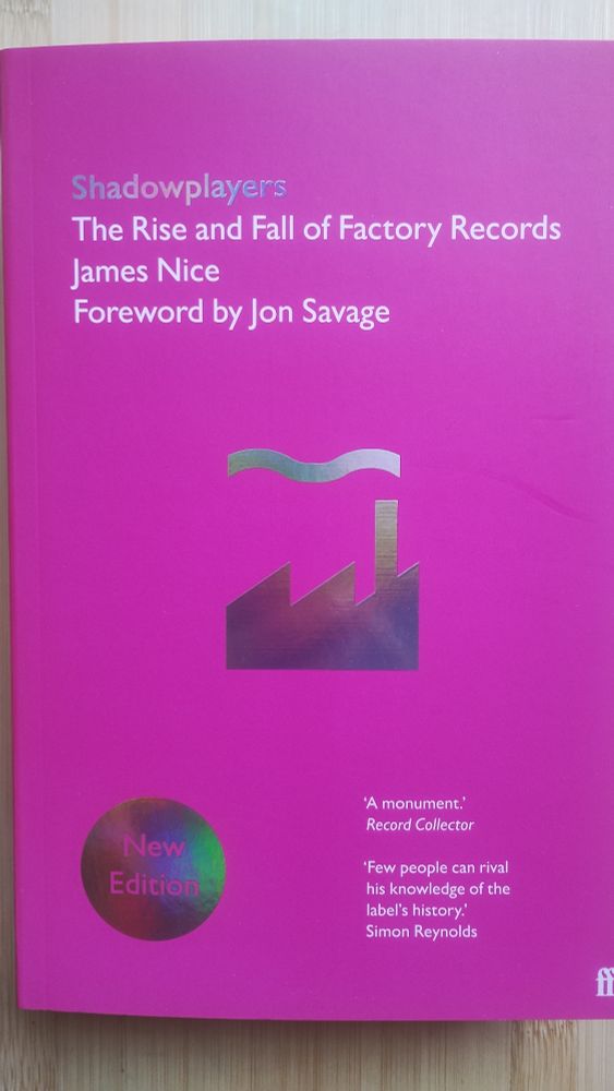 Bright fuschia coloured cover for Shadowplayers: the Rise and Fall of Factory Records