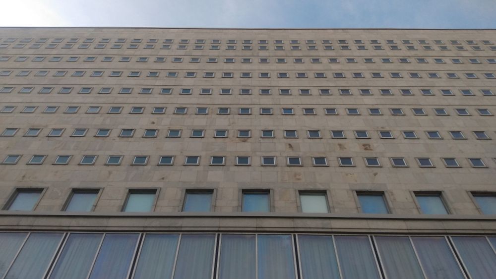 The grided windows at library and archives Canada.