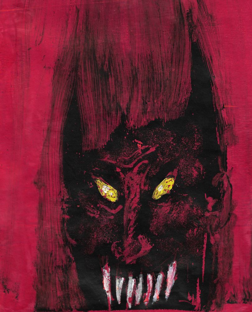 Red painting of the Devil, Der Teufel, Satan, the Great Enemy