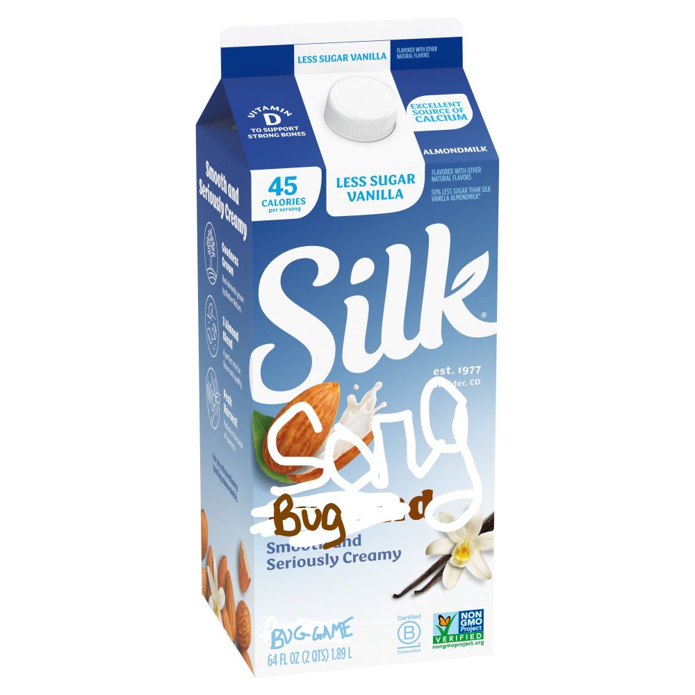 silk Almond but i made it say silksong and crossed out almond and wrote bug