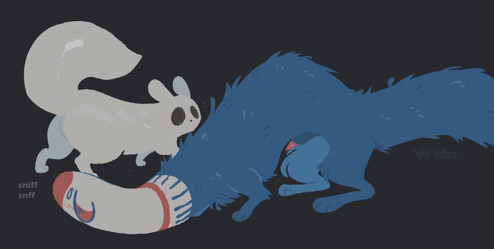 sock creature and slugcat have a first meeting in a black void