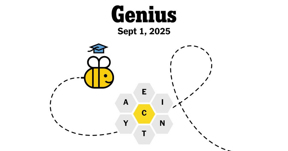 NYT Spelling Bee genius badge for September 1, 2025.