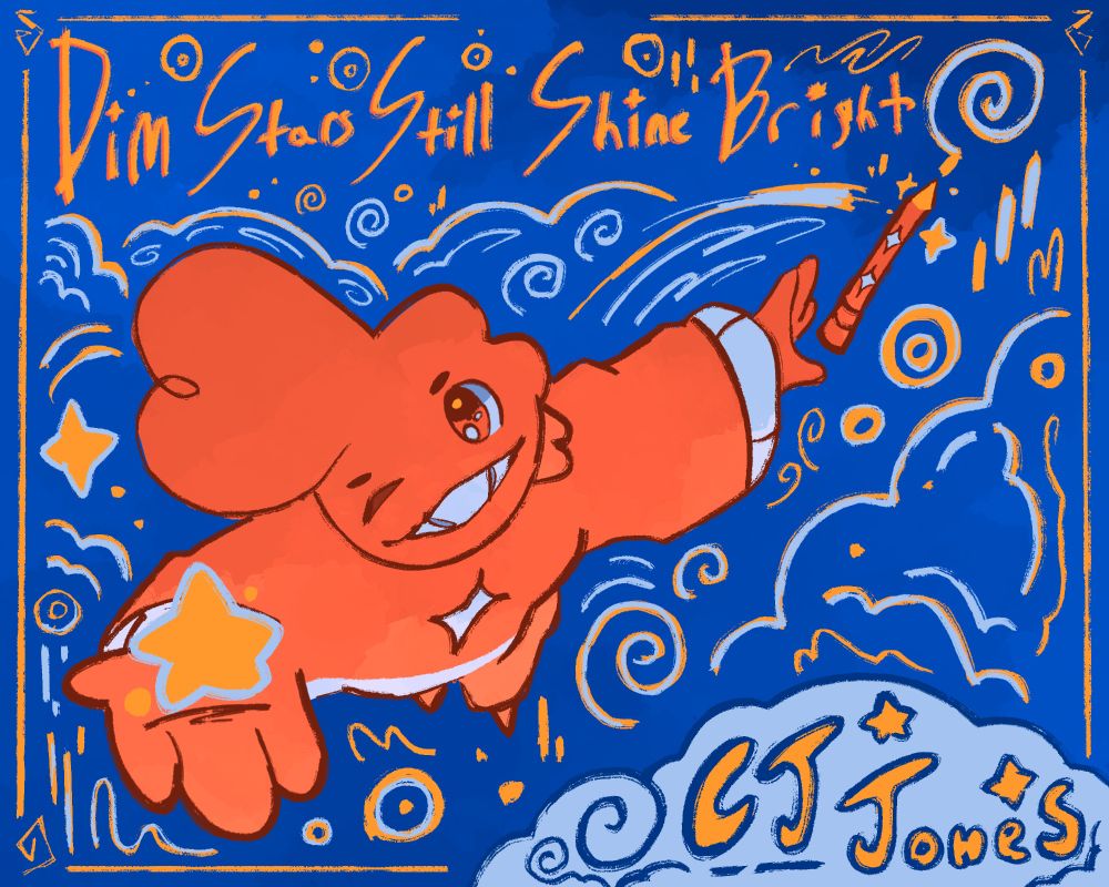 This is the cover of my book: Dim Stars Still Shine Bright! The story follows Astra, as they learn to find their own shine in the slew of much brighter stars. It is $10 on Kindle, $20.00 on Paperback, and $35.00 fir paperback! https://www.amazon.com/Dim-Stars-Still-Shine-Bright/dp/B0F2YQ2Y3Y/ref=monarch_sidesheet_title 