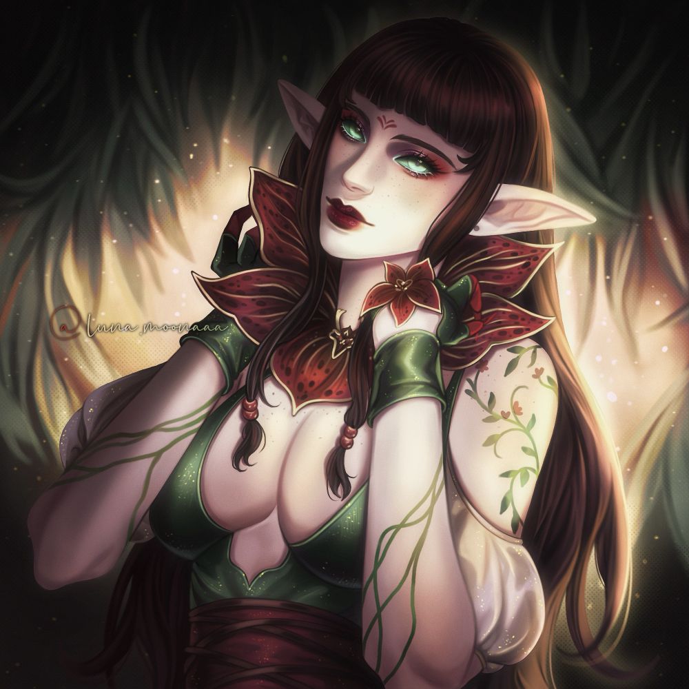 Commissioned work of orchid girl